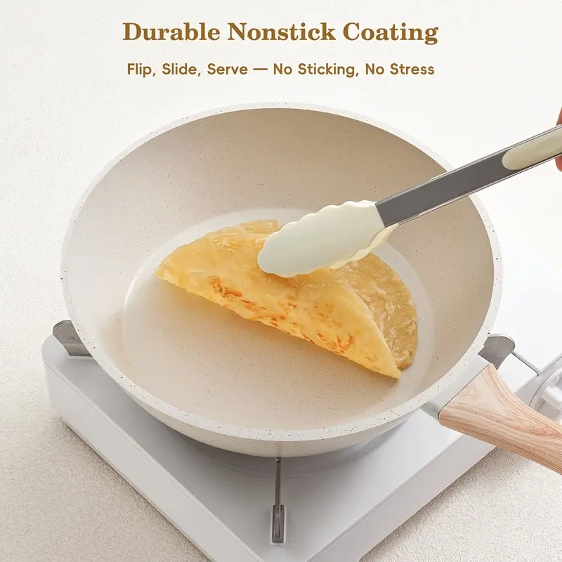 1 Set Nonstick Cookware Set Granite Coating Induction Compatible with Frying Pan Pot and Kitchen Tools for Cooking