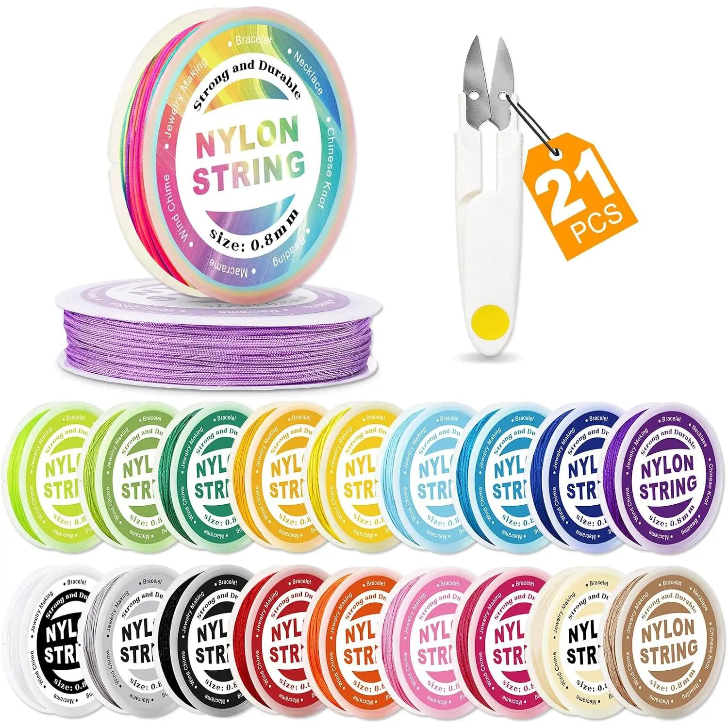 20 Rolls Nylon String for Bracelets Making, Nylon Cord for  Making, Chinese Knotting Cord, Nylon Beading Thread for Bracelets, Beads,  Making, Necklaces, Kumihimo, Crafts