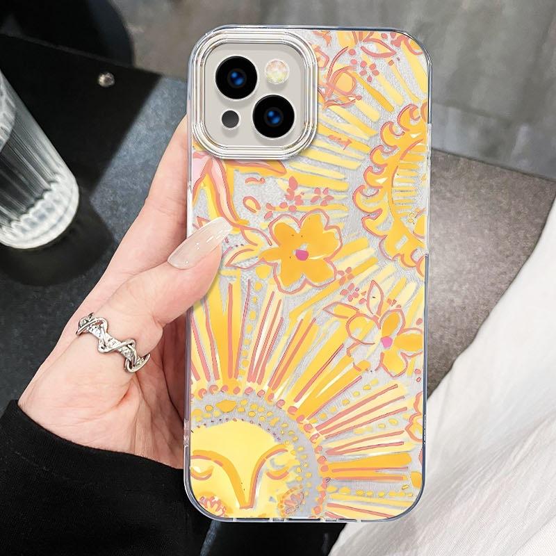 Boho Sun Feather Yarn Phone Case for iPhone 16 Pro Max 15 Plus 14 13 12