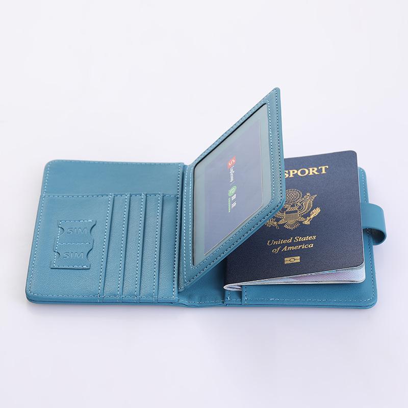 Leather Passport Holder Covers Case Waterproof Travel Credit Card Wallet Cute Passport Book for Women/Men Buckle Passport Cover