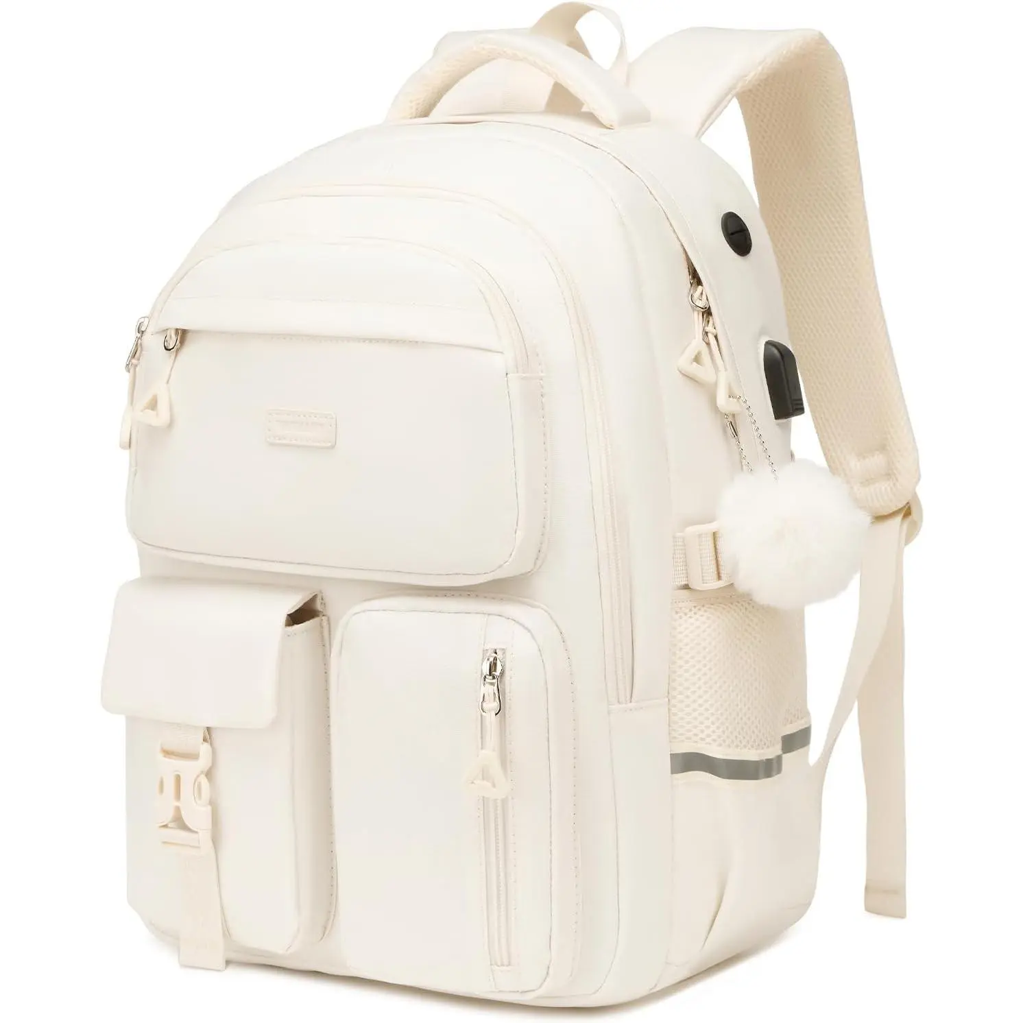 Girls Backpack for Middle High School Teen College Women, School Bookbag, Back to School Gift, Beige