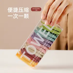 Disposable compressed towel travel pack, portable compressed face towel, thickened candy-pack small square towel