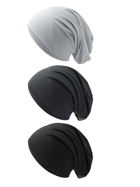 Unisex Breathable Mesh Slouchy Beanie Cap Set, Casual Summer Cycling Sports Hat, Fitted Design, Ideal for Men & Women, Lightweight Outdoor Use