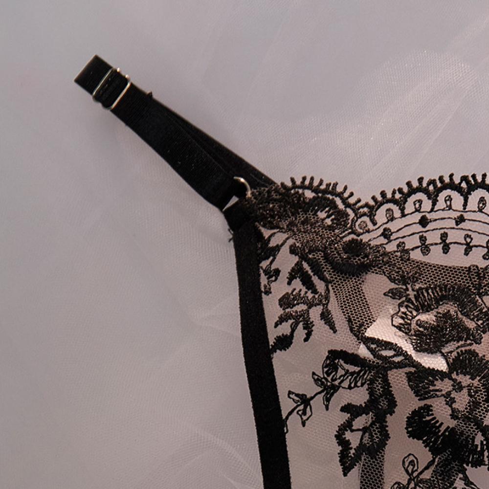 Polyester fiber mesh comfortable underwear set for women, simple and elegant, push-up adjustable bra set