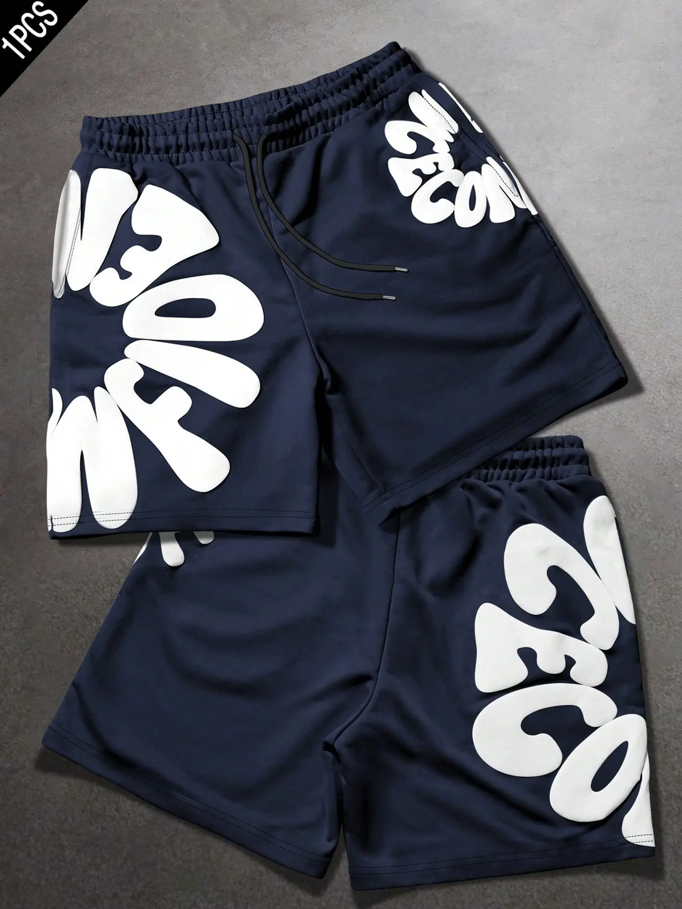 Unisex Summer Streetwear Shorts, Y2K Style Letter Print, Loose Straight Fit, Elastic Waist with Drawstring, Multiple Colors Available