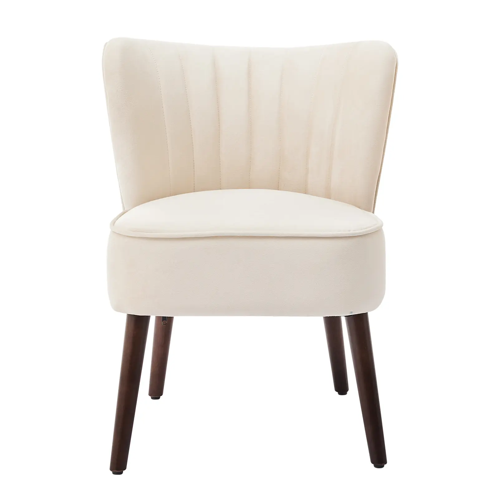 Comfy Mid-Century Velvet Accent Chair – Armless Lounge Side Chair with Adjustable Feet, Soft Upholstery & Wood Legs