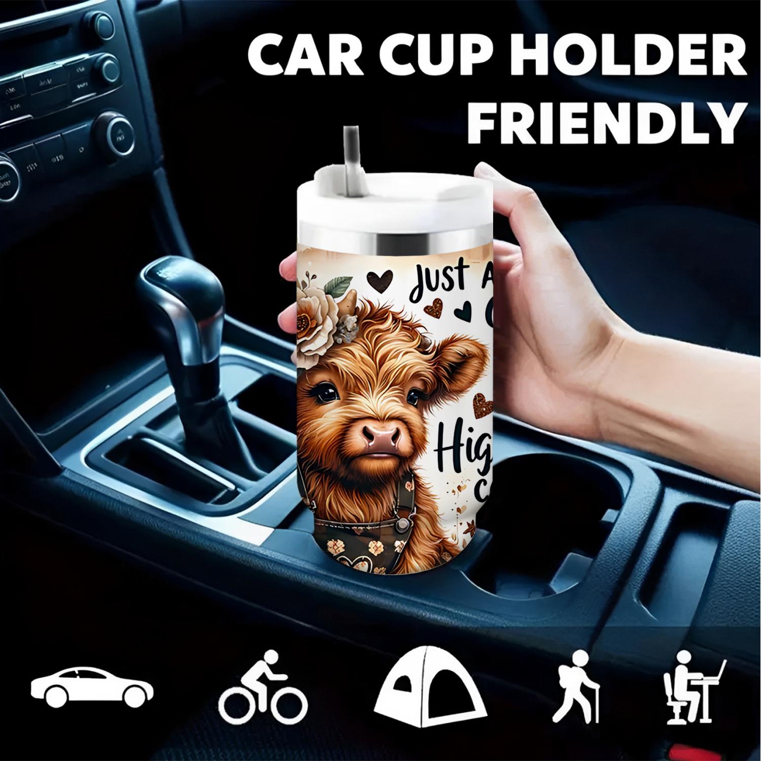 30 oz Stainless Steel Vacuum Insulated Tumbler with Lid and Straw, Insulated Travel Mug for Hot and Cold Drinks, Perfect Gift for Cow Lovers and Special Occasions, Insulated Water Bottle