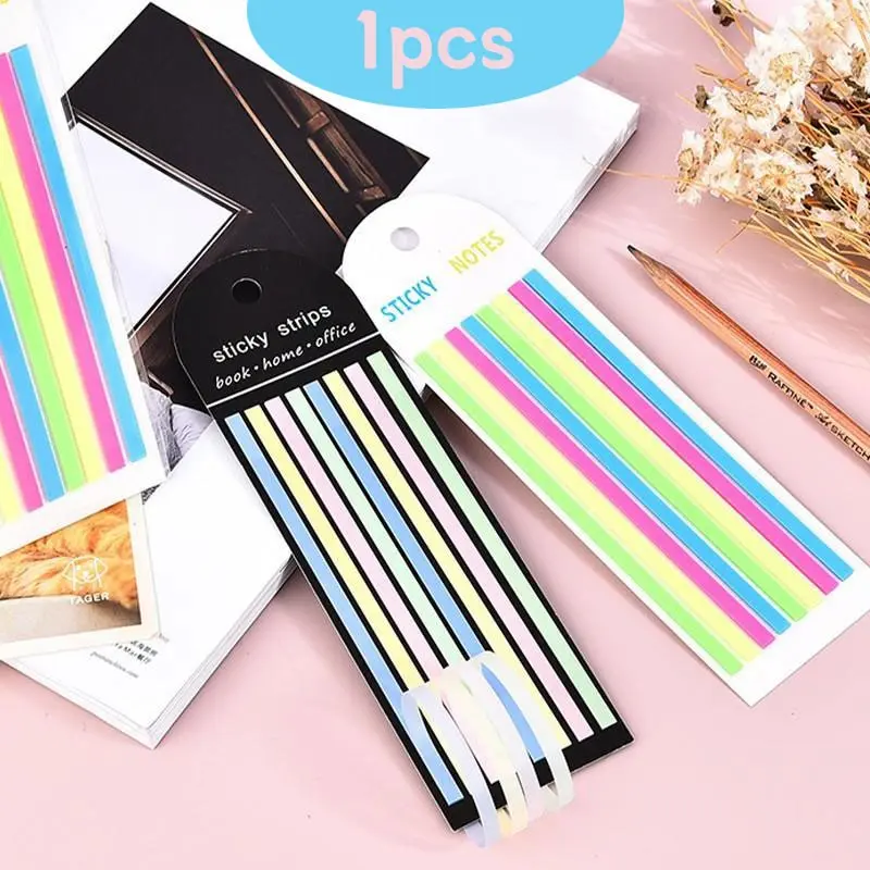 Colorful Long Strip Index Labels, Index Tabs, Self-Adhesive Transparent Book Stickers, Reading Classification Tags, Suitable for Notebooks and Files