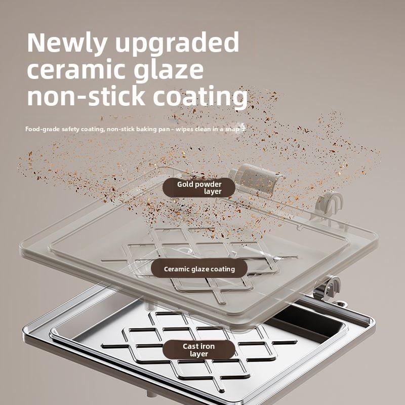 Multifunctional Household Breakfast Maker with Sealed Edge, Compact Toaster, Waffle Iron & Bread Toaster