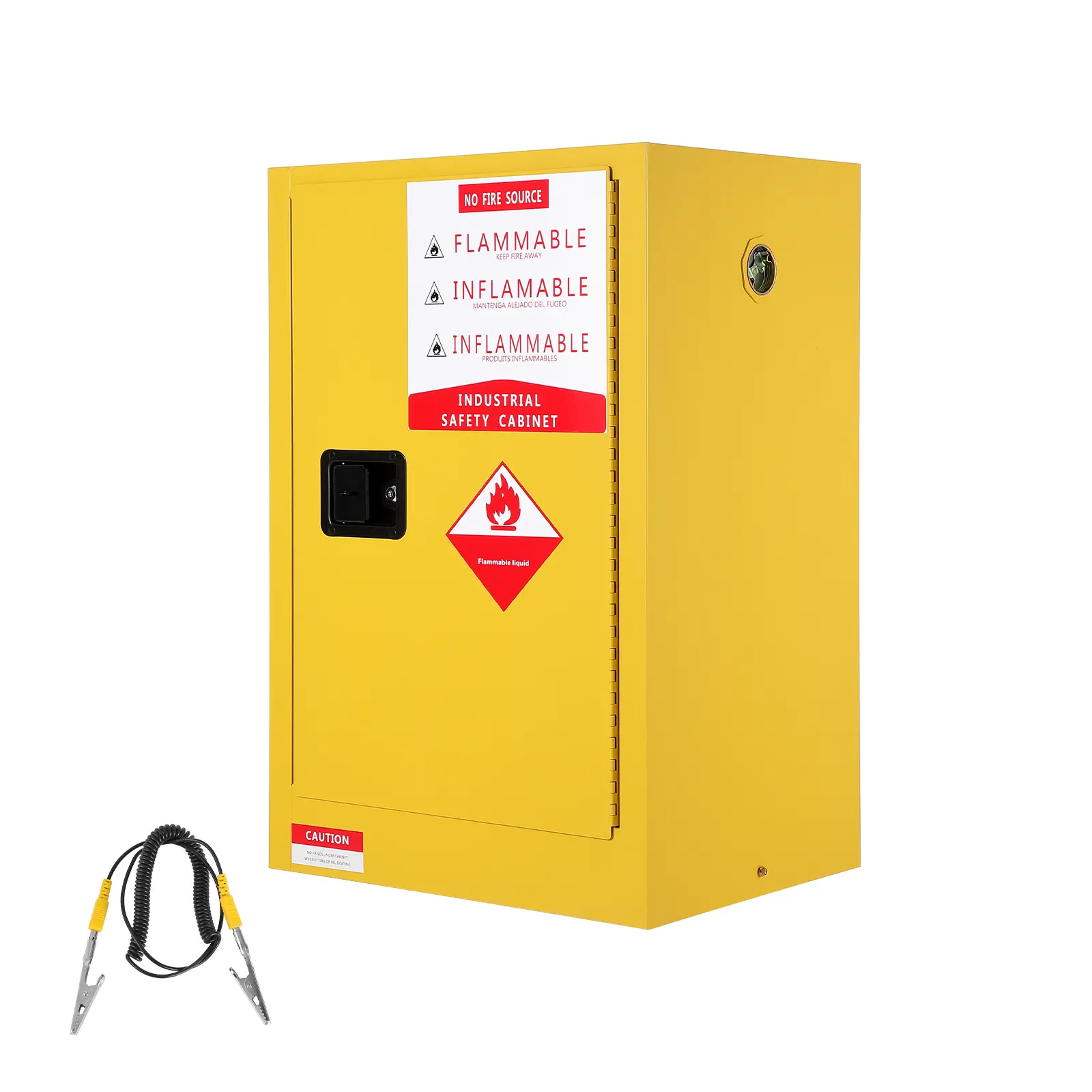 Flammable Storage Cabinet 45 Gallon, Fireproof Safety Cabinet with Adjustable Shelves, Manual Close Doors, 18" x 23" x 65" Galvanized Steel Construction for Industrial, Commercial, Home Use