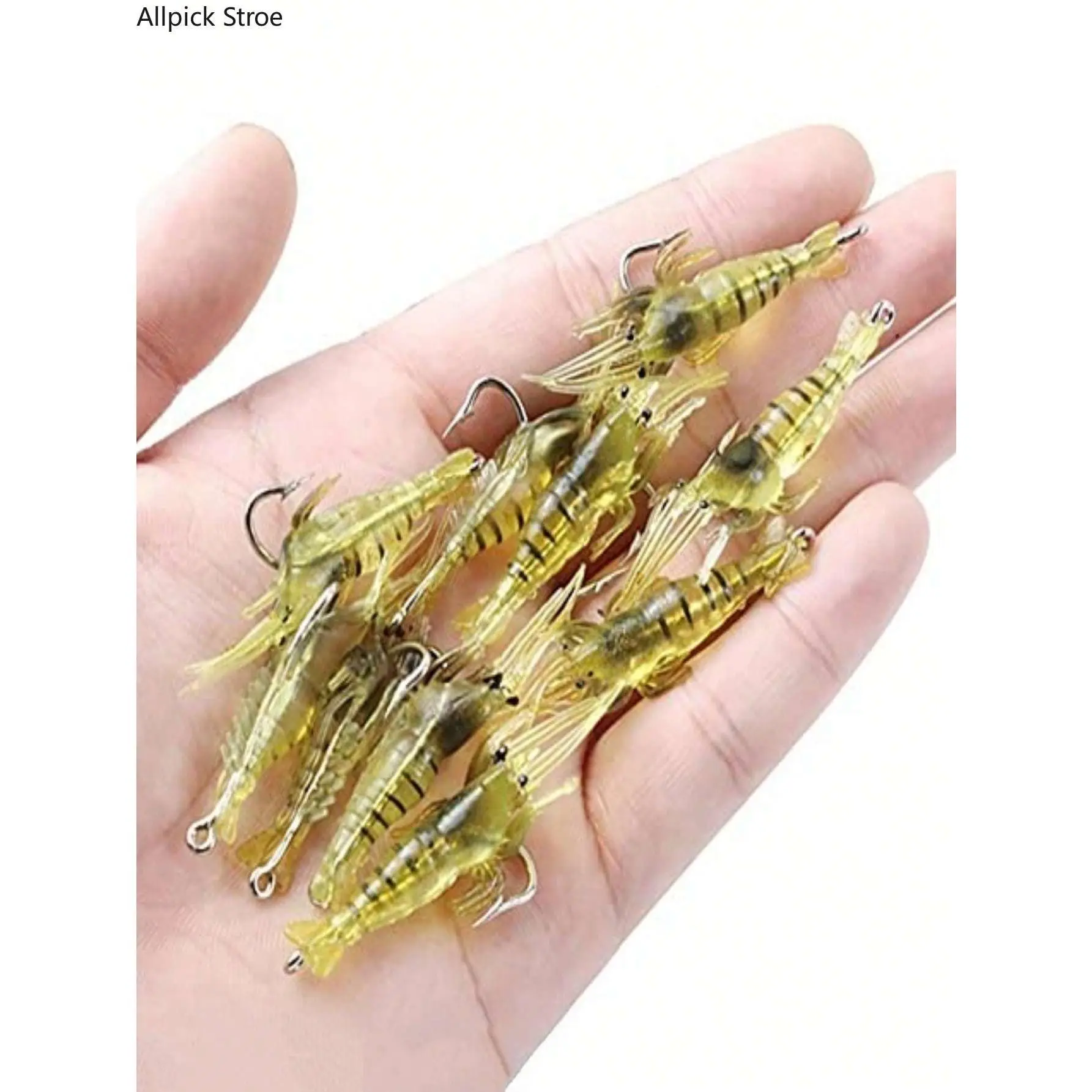 10/20/30/40PCS Soft Shrimp Fishing Lures, Artificial Shrimp Bait for Saltwater & Freshwater Fishing, Soft Plastic Lures for Bass, Trout & Salmon, Natural Look, Shrimp Shape