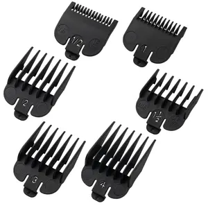 6 Pcs Black Universal Clipper Guards Set, 1/16'' to 1/2'' Hair Clipper Guide Combs, Durable Nylon Replacement Trimmer Guards for Standard Size Hair Clippers