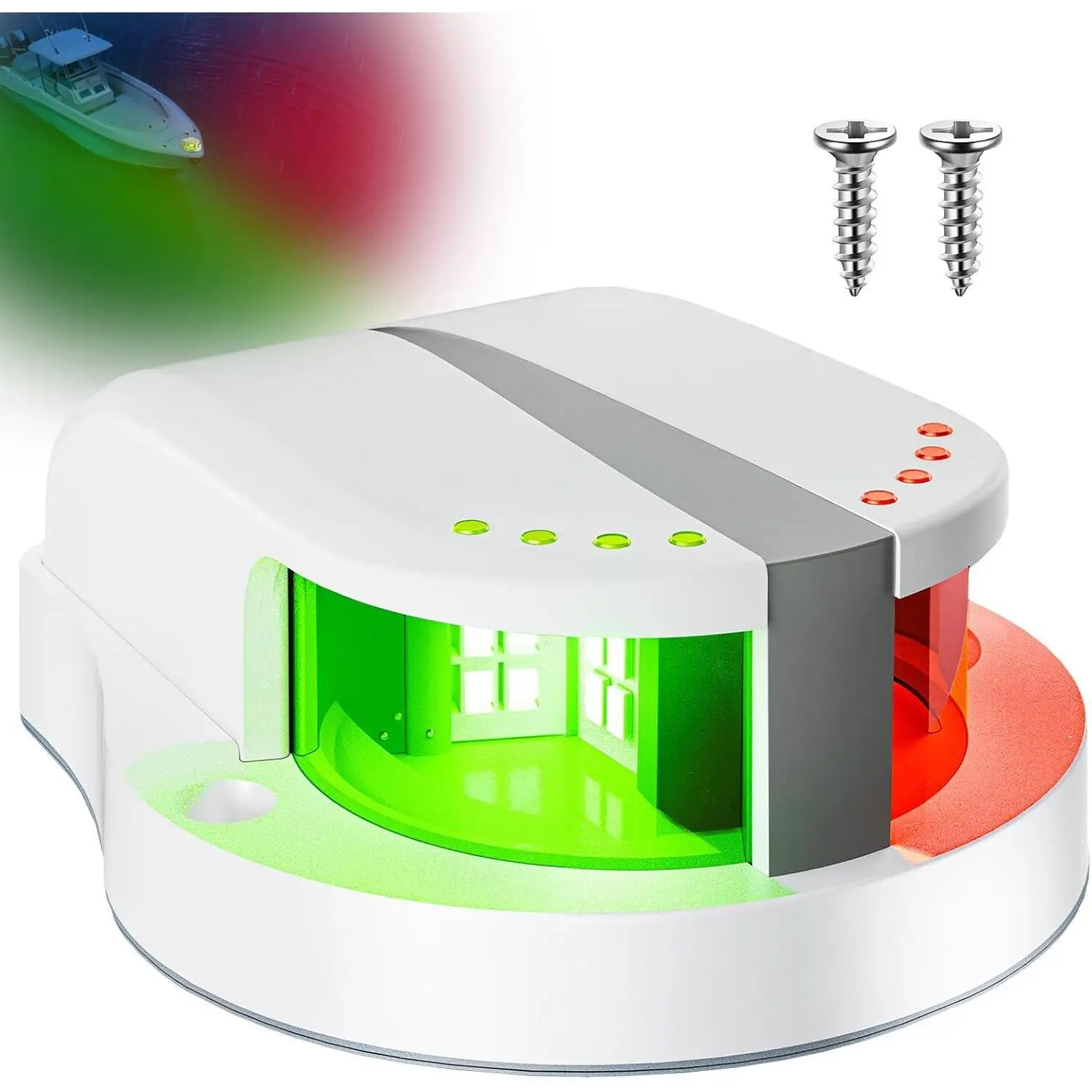 Boat Navigation Lights Red and Green LED Bow Lights IP67 Waterproof Marine Running Light for Small Boats Bass Boat
