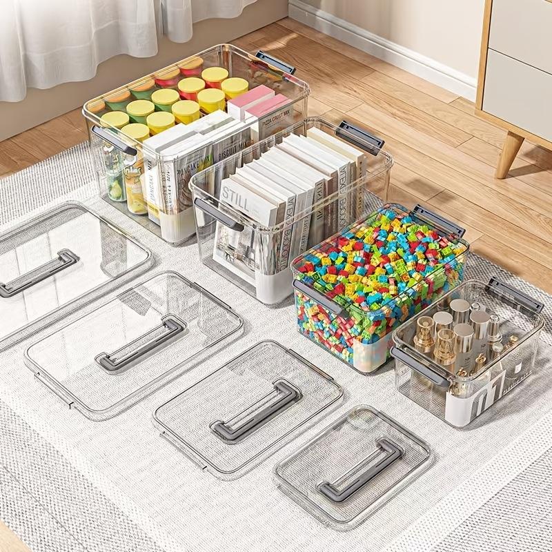 Storage Storage Box With Handle Multi-layer Design Capacity Plastic Storage Organizer Portable For Bedroom Bathroom Office Or Desk Storage Multiple Models Available