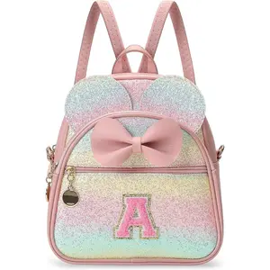 Birthday Gift for 2 3 4 5 6 7 8 9 10 Year old Girls Personalized Initial Mini Backpack Purse for Toddler Kids-Shine-A