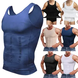 2/3 Pack Men's Breathable Compression Tank Top Body Shaper, Seamless Tummy Control Undershirt for Workout