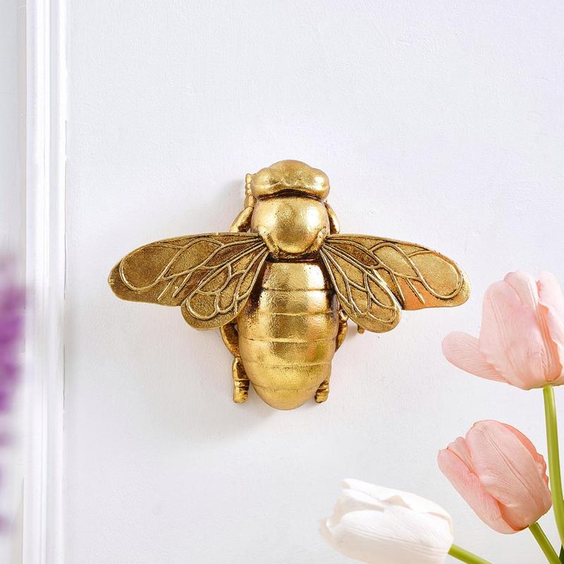 Creative Resin Bee Design Wall Mounted Decor, 1 Count Creative Bee Design Wall Decor, Wall Hanging Decor for Home Living Room Bedroom, Interior Wall Decor