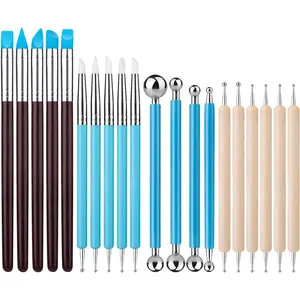 20 count Clay Sculpting Tools Kit, Ceramic Clay Ball Stylus Dot Painting Tools, Air Dry Clay Tools Set for Carving, Dotting, Embossing, Shaping, Molding, Pottery Crafts,  Art, Rhinestone, Rock