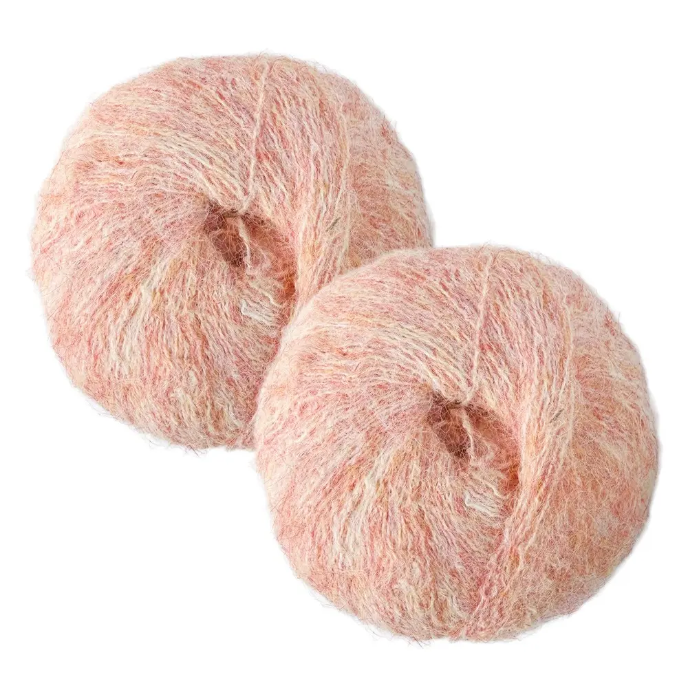 2-Pack Mohair Yarn, 25g Per Ball, Total 50g, Hand-Dyed Multicolor, Soft and Fluffy, DIY Knitting for Sweaters, Scarves, Hats, Blankets