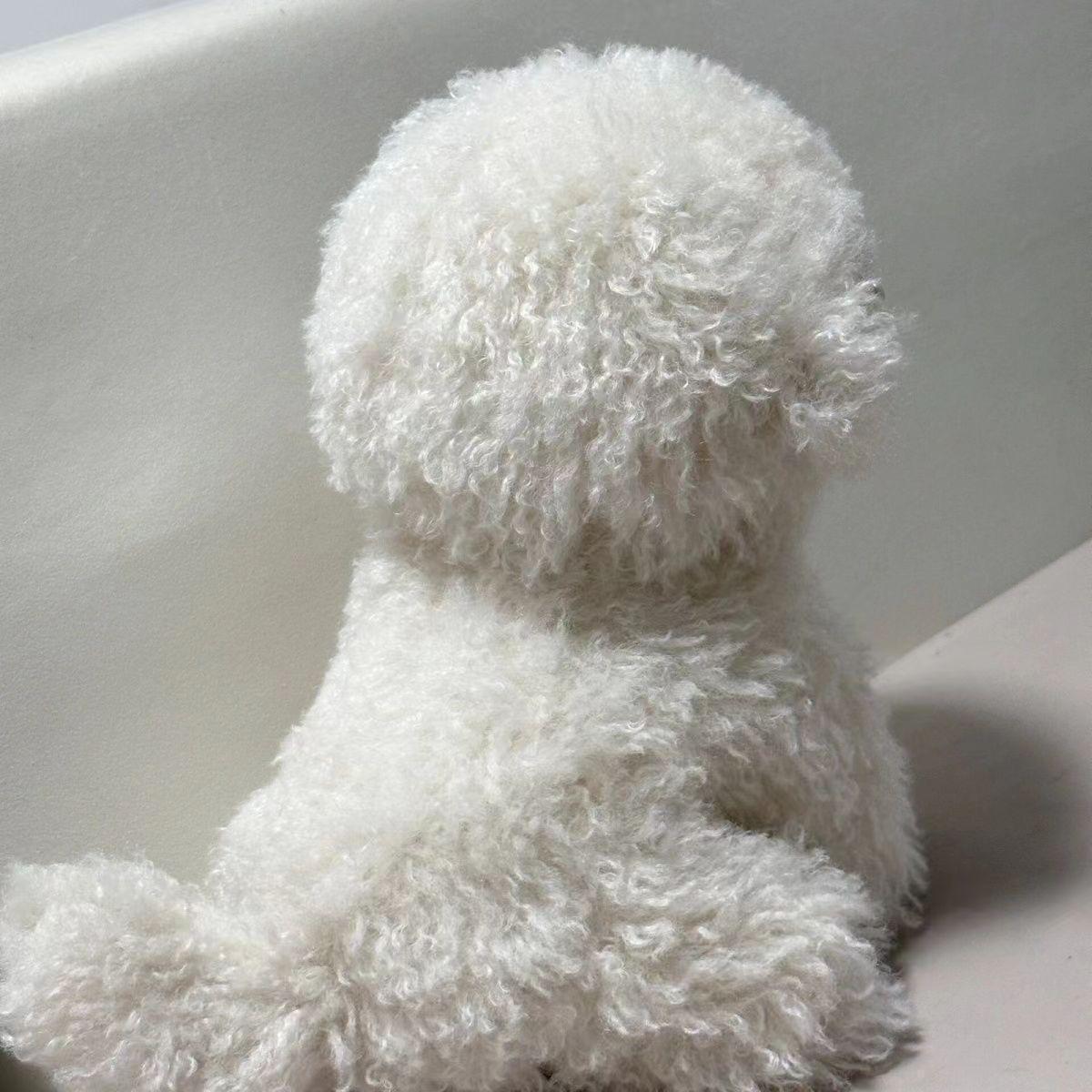Cute Bichon Dog Plush Toys Simulation Curly Dog Kawaii Real Life Plush Stuffed Dolls Girl Kids Birthday Xmas Gift