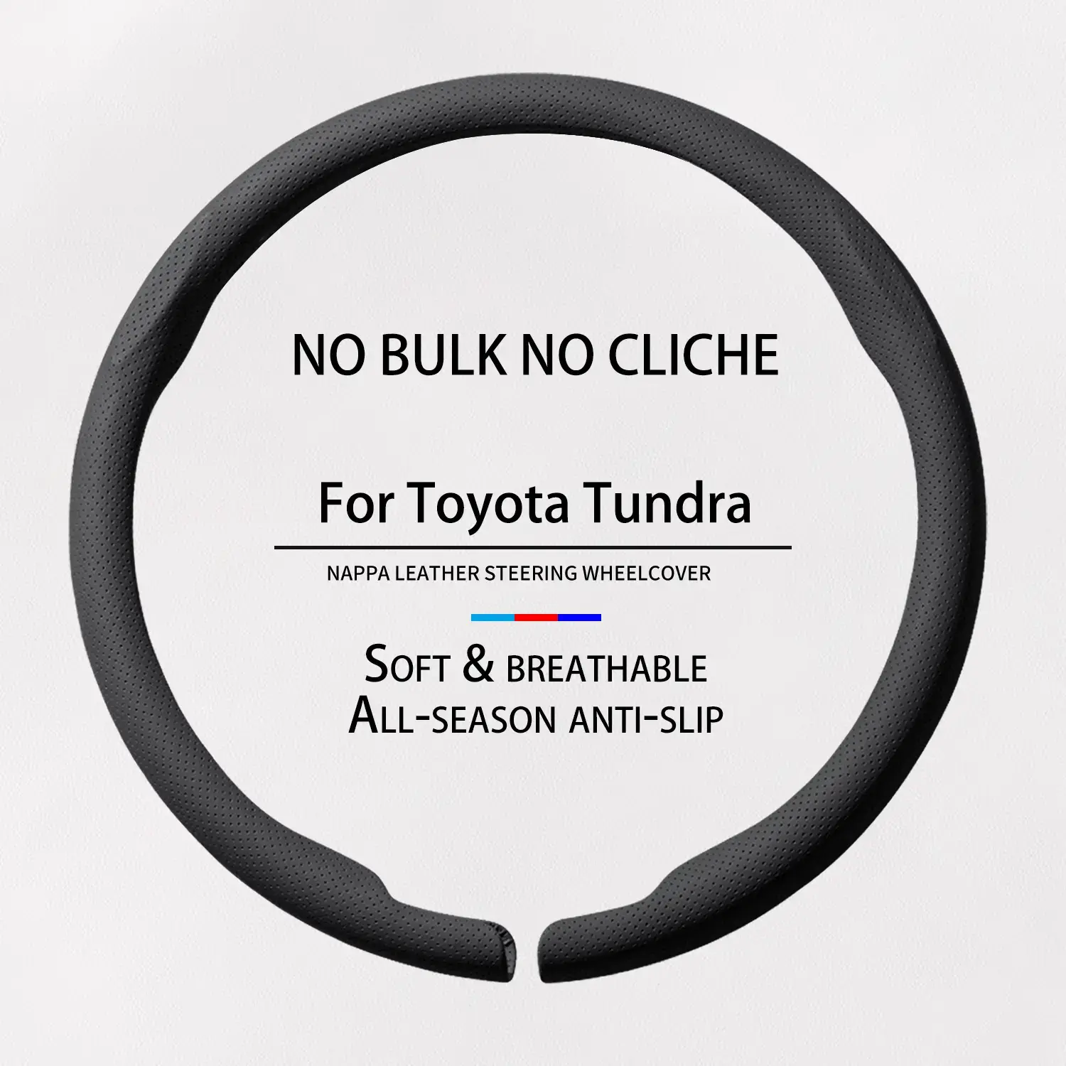 Custom Black Heavy-Duty Carbon Fiber Steering Wheel Cover for Toyota Tundra Truck, TRD Car Interior Accessories