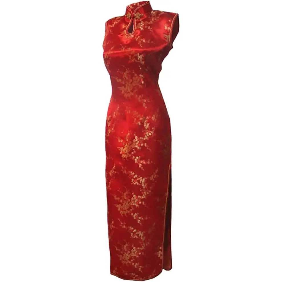 Women's VTG  Red Long Chinese Wedding Dress Cheongsam