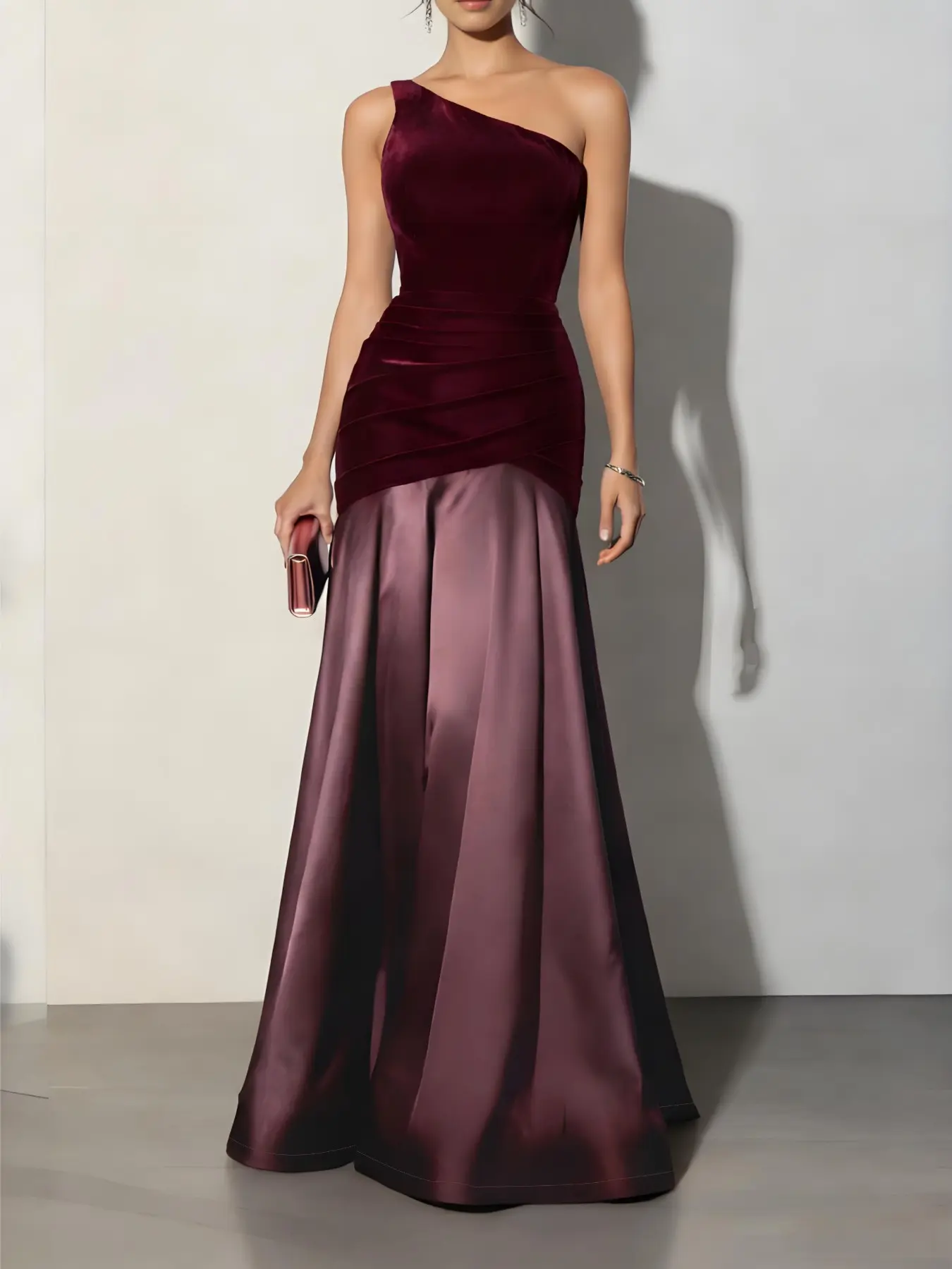 Women's Elegant Sleeveless Party Dress, Velvet Top with Satin A-Line Dresses, Autumn Winter Outfits ffor Weddings Guset Festival Formal Events