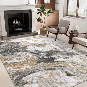 Garvee Large Area Rug for Living Room 10 x 13, Washable Rugs Modern Abstract Area Rug, Soft Marble Rug Non Slip Low Pile Floor Carpet Indoor for Dining Room Bedroom Office, Grey