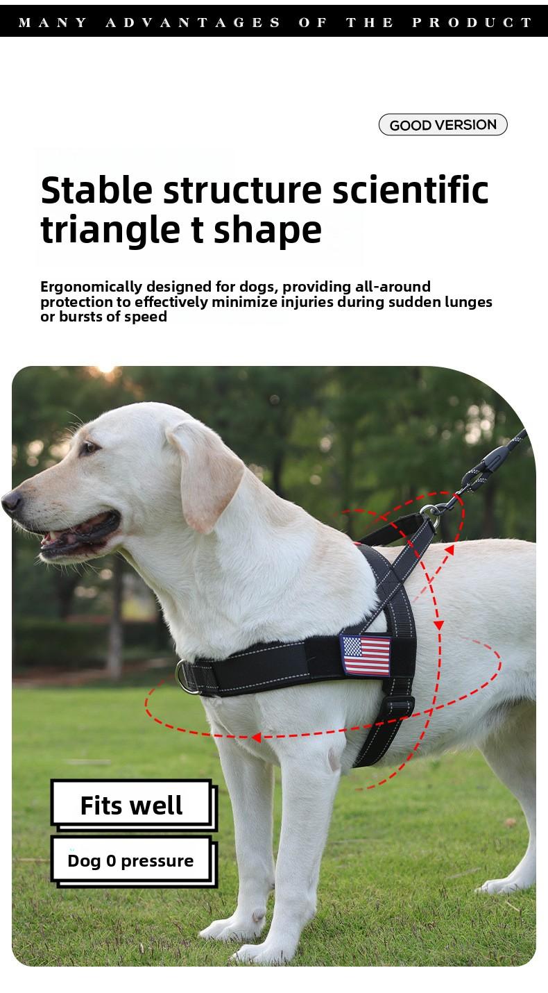 No-Pull Saddle Dog Harness Lightweight T-Shape Tactical Vest for Large Medium Dogs Heavy Duty Reflective Easy On/Off Escape Proof Training Walking Multiple Colors