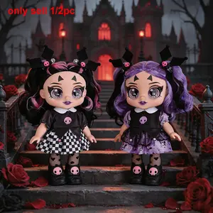7 Inch Dark Series Princess Doll, Anime PVC Toy, 5D Glitter Eyes, Music Playing, Jointed, Fan Collection, Kids Gift