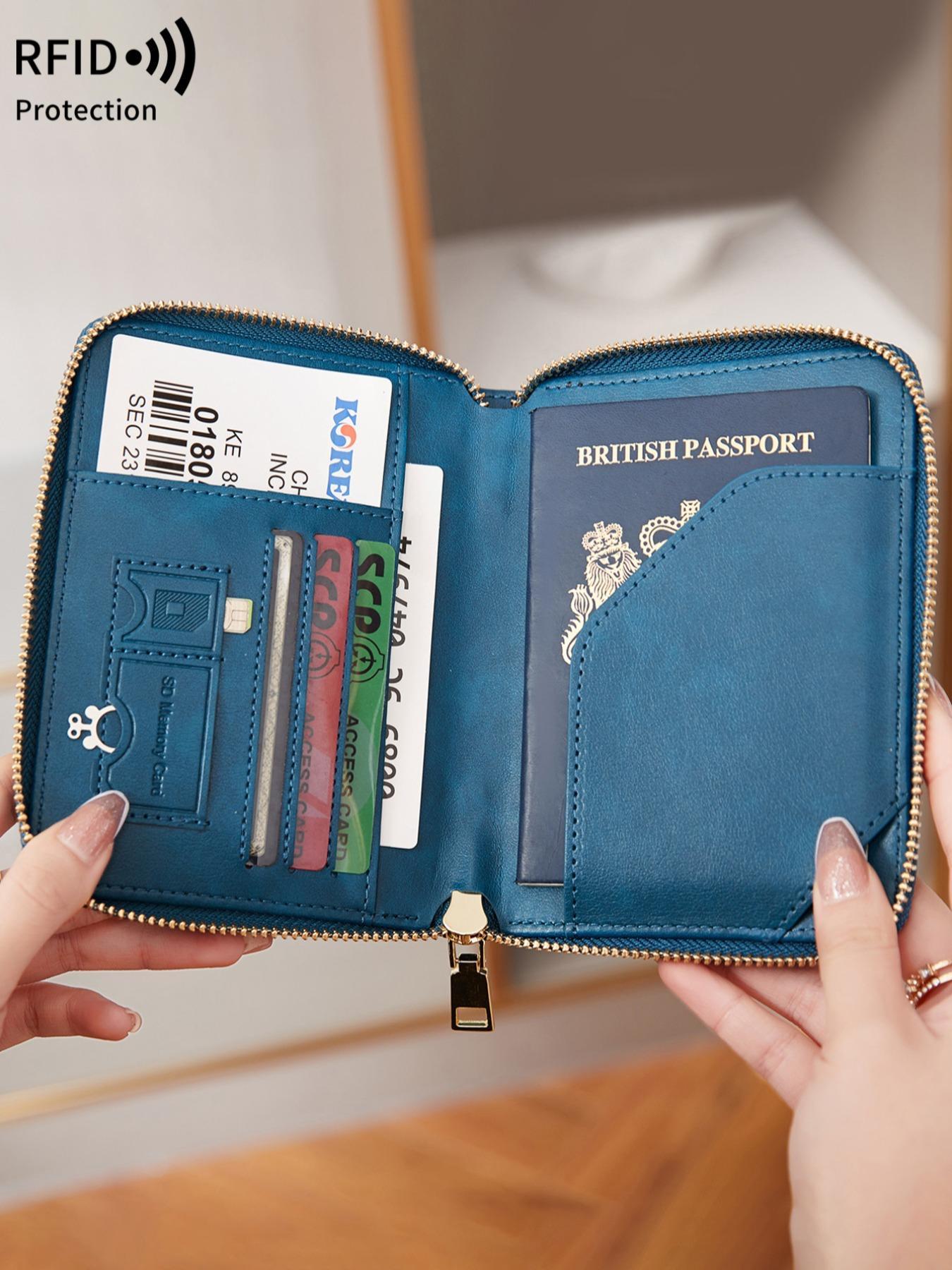 Simple Plain Color Passport Holder with Card Slots, Rfid Protection Multi-functional Passport Protective Cover, Casual Durable  Travel Wallet for Women & Men, Travel Document Holder, Card Organizer, Travel Essentials