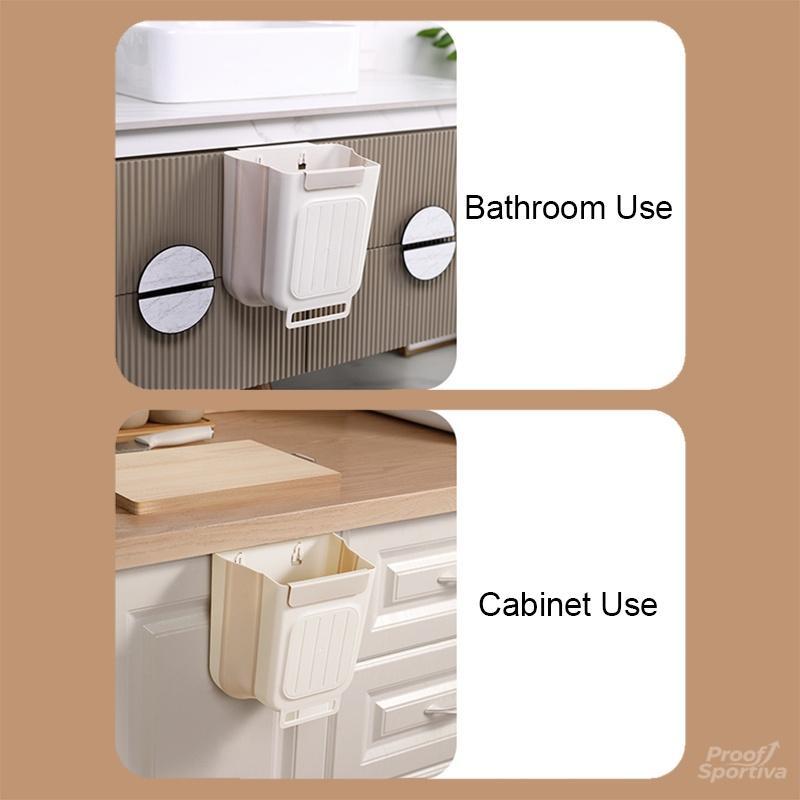 Space-saving Foldable Kitchen Trash Can 6L/11L Touchless Hanging Garbage Bucket Durable Commercial Grade Kitchen Accessory for Home Use