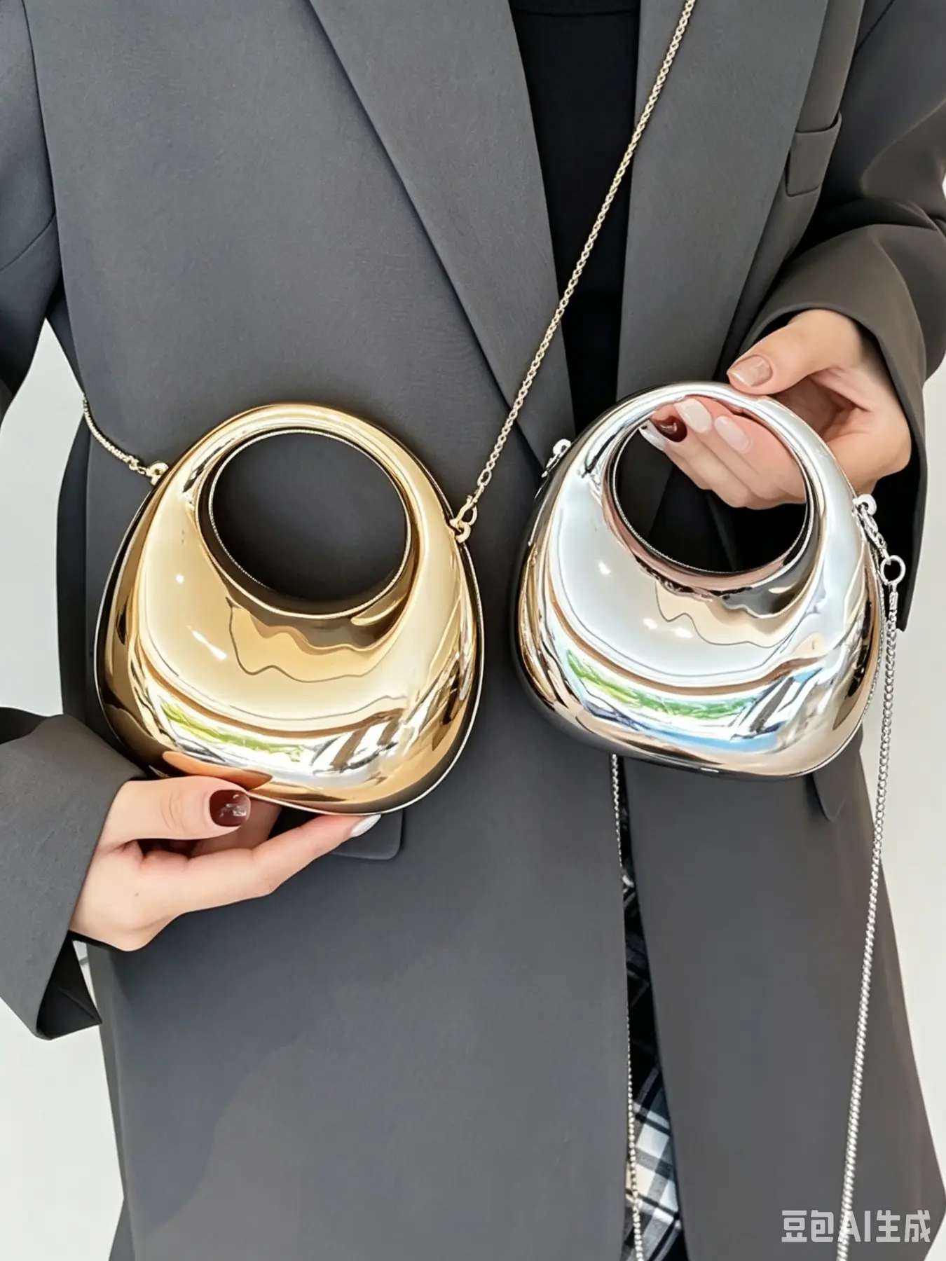 1 Piece Sparkly Evening Bag Fashion Crescent Shape Mini Lightweight Women Clutch Purse for Lipstick Coins Earphones Shoulder Crossbody Bag