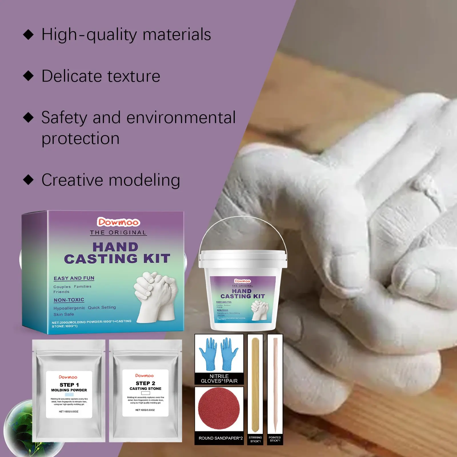 Clone Powder Hand Mask DIY Kit, Create Your Own 3D Hand Model, Perfect Souvenir Gift, Fun Craft Project for All Ages