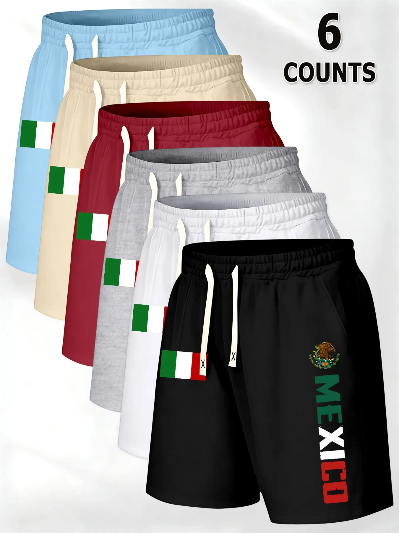 Men's Summer Casual Mexican Style Shorts, Workout Shorts, Comfortable Daily Wear, Perfect for Outdoor Activities, Sporty Loose-Fitting Graphic Shorts, Outdoor Sports Shorts