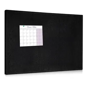 Self-Healing Collapsible Felt Bulletin Board – Large Frameless Pin Board for Wall, Home, School, Office – Decorative Cork Board Alternative with Removable Adhesive & 30 Pins – 36x24 Inch