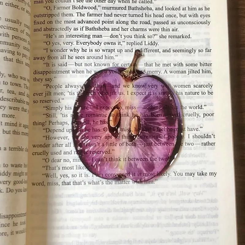 1COUNT/4COUNTS Grape, Apple, and Fig Fruit-Shaped Acrylic Bookmark, Semi-Transparent Page Marker, Cute Book Accessory, Back-To-School Gift, DIY Accessory