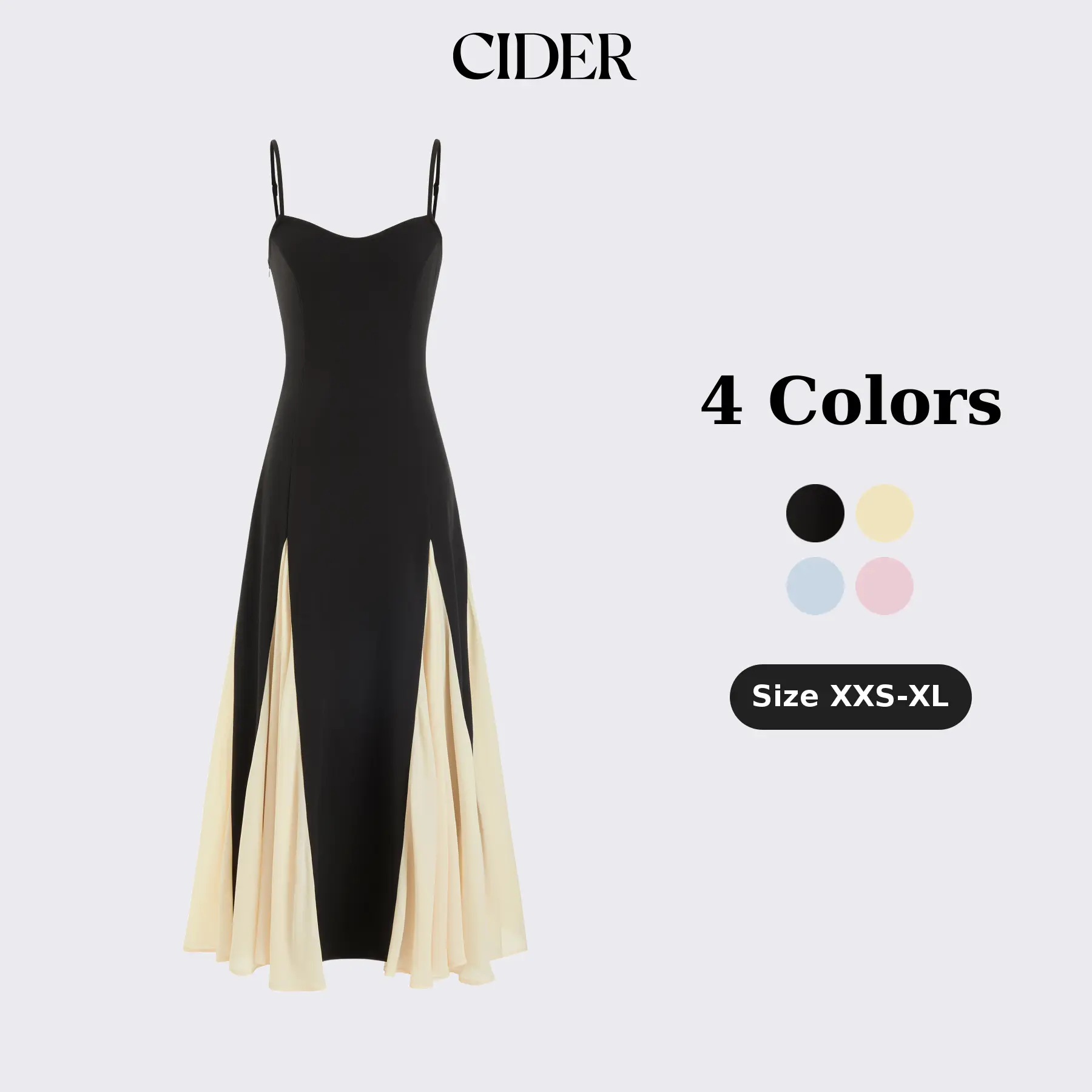 Cider Color-Blocked Scoop Neck Flared Maxi Dress