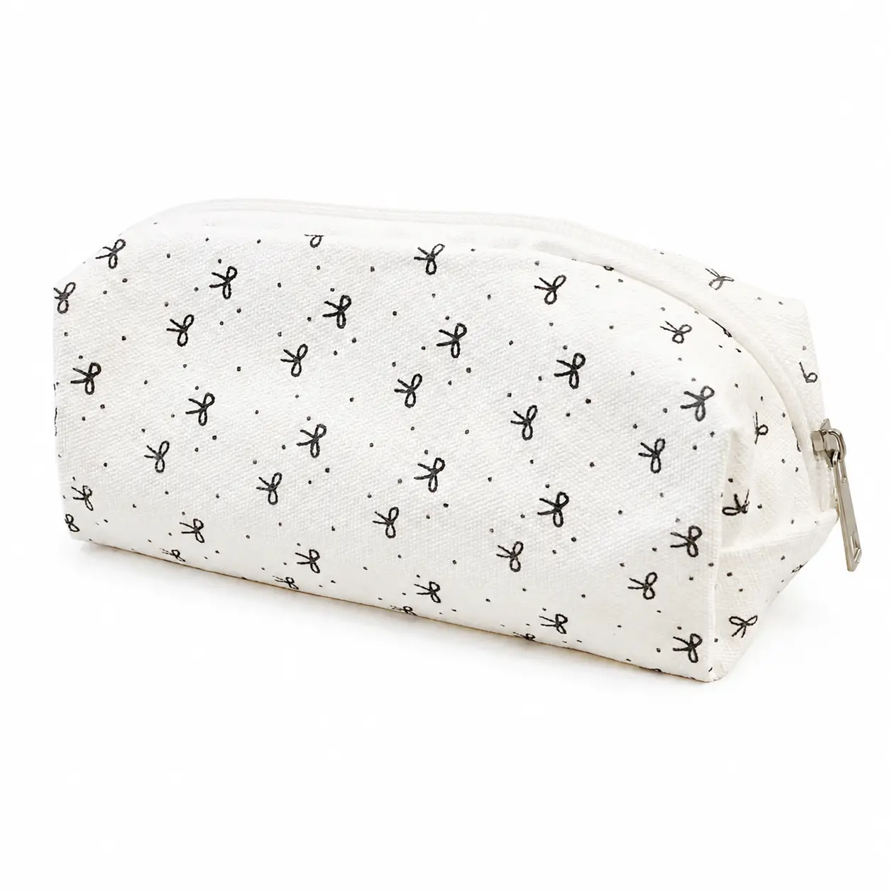 Stylish Oversized Cosmetic and Stationery Organizer Bag for Teens and Students — Soft Polyester Pouch with Bow Detail, Spacious Interior for Makeup, Pens, Notes, and School Supplies — Lightweight, Durable, and Easy-to-Clean Design