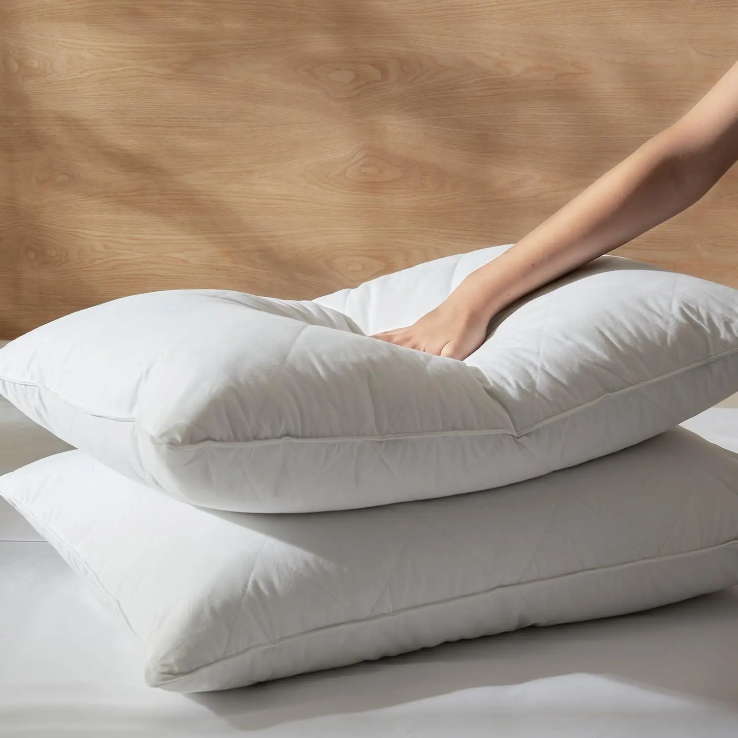White Goose   Pillows  Size Set of 2 - Soft 600 Thread Count   Cover, Soft Goose  Down Pillows for Side and  Sleepers, 20x28inches