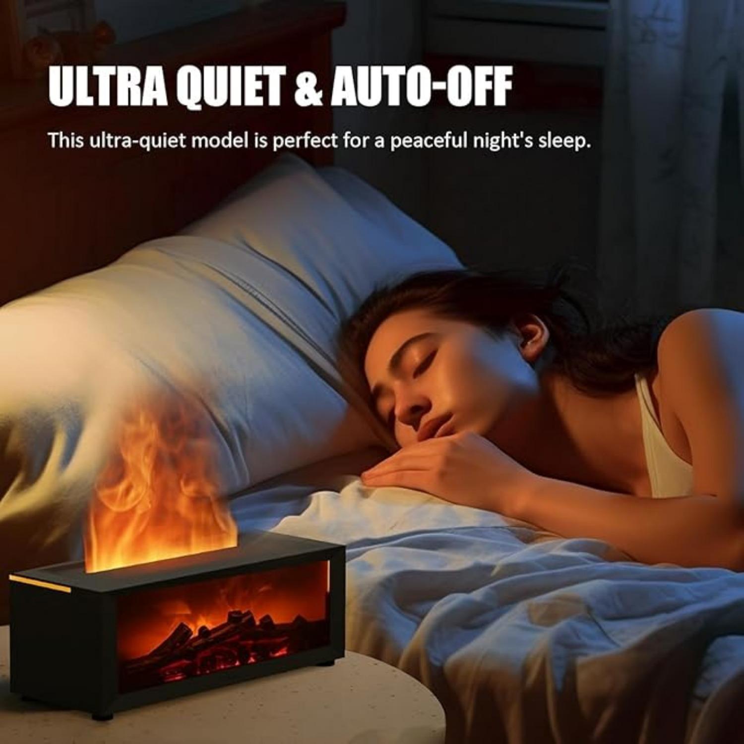 Flame Wall Fireplace Aroma Diffuser: 7-Color Flame Effect, 220ML Ultrasonic Cool Mist, Timer & Auto Shut-Off, for Large Rooms/Bedrooms/Office