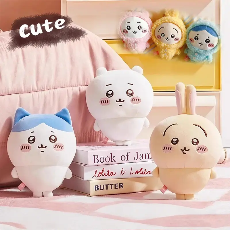 Anime Hachiware Cartoon Character Cotton Stuffed Doll Keychain, Pendant Home Decoration, 14+y Female Kid Christmas Gift Toy, Cartoon Characters