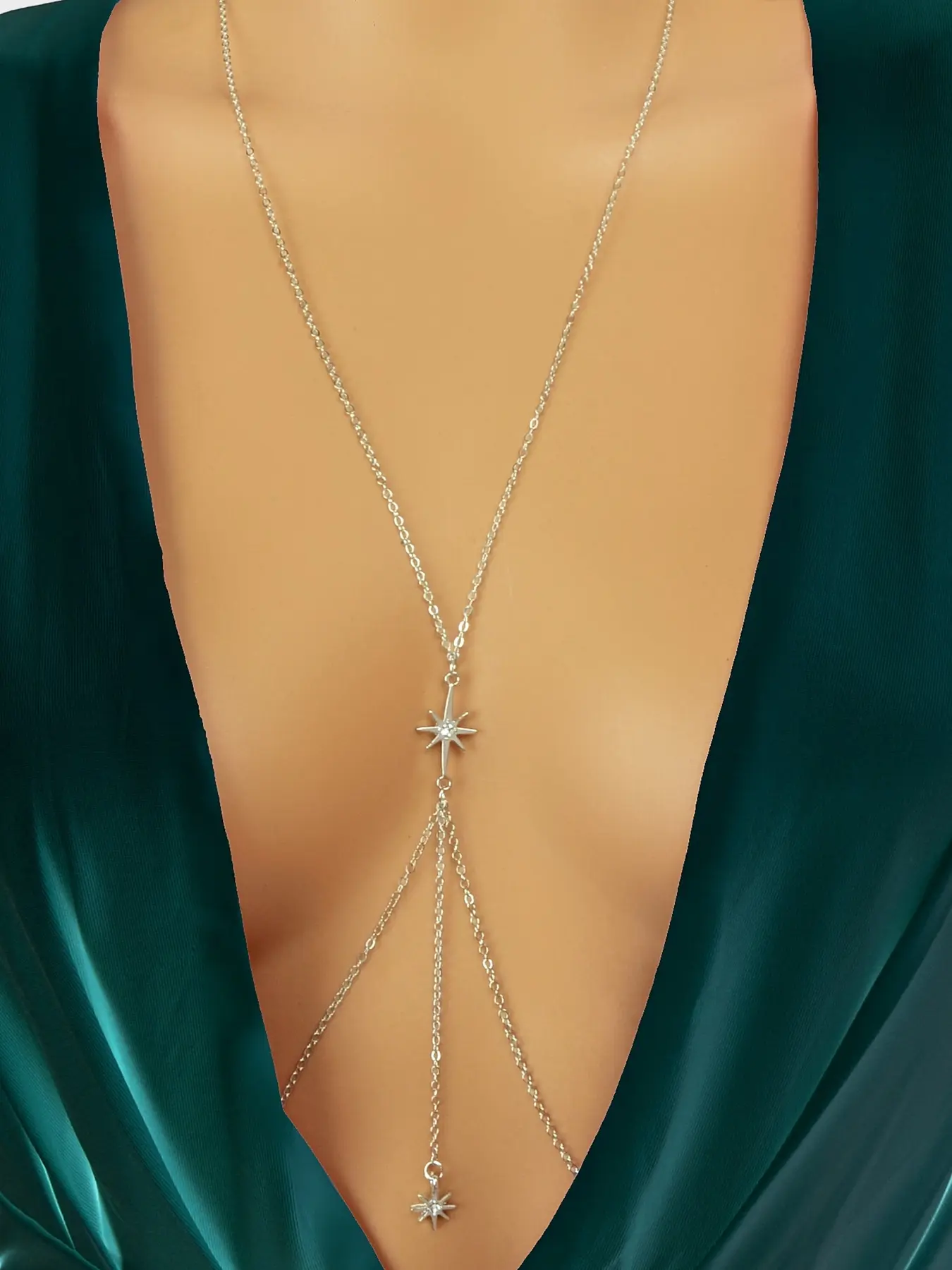 Rhinestone Star Decor Body Chain, Decorative Chain Accessory, Fashionable Body Jewelry for Women, Elegant All-match Fashion Accessories for Daily Wear