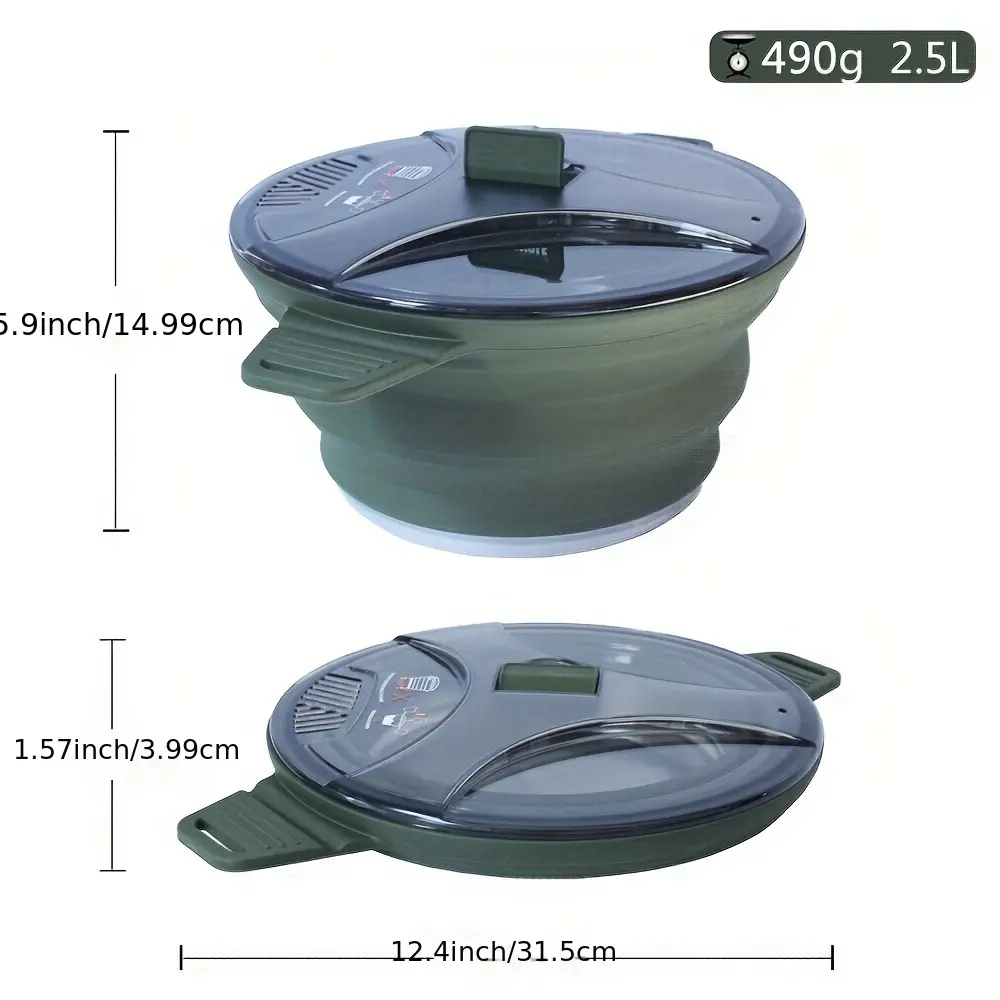 [Camping Collapsible Cook Pot] Collapsible Camping Cook Pot, Portable Cookware for Outdoor Hiking