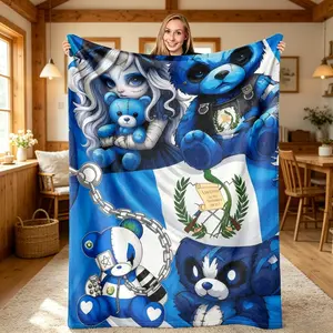 Majestic Quetzal Guatemala Flag Flannel Blanket for Kids & Adults, Vintage Grunge Bird Graphic Plush Throw Blanket, Ultra Soft Warm Fleece Blanket, Lightweight Air Conditioner Blanket, Anti Pilling Cozy Blanket for Bed Couch Sofa, Bedroom Dorm Decor, Trav