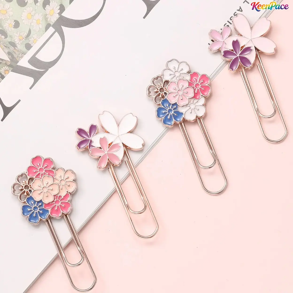 4 Pcs Creative Flower Design Bookmarks, Multi-purpose Page Markers, Exquisite Book Accessories, Cute Stationery Supplies for Teachers, Students and Book Lovers, Ideal for School, Office & Daily Reading