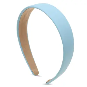1.18 Inch PU Leather Headband Plain Solid Headband Wide Thick Headbands for Women Non-slip Hair Accessories for Women Girls