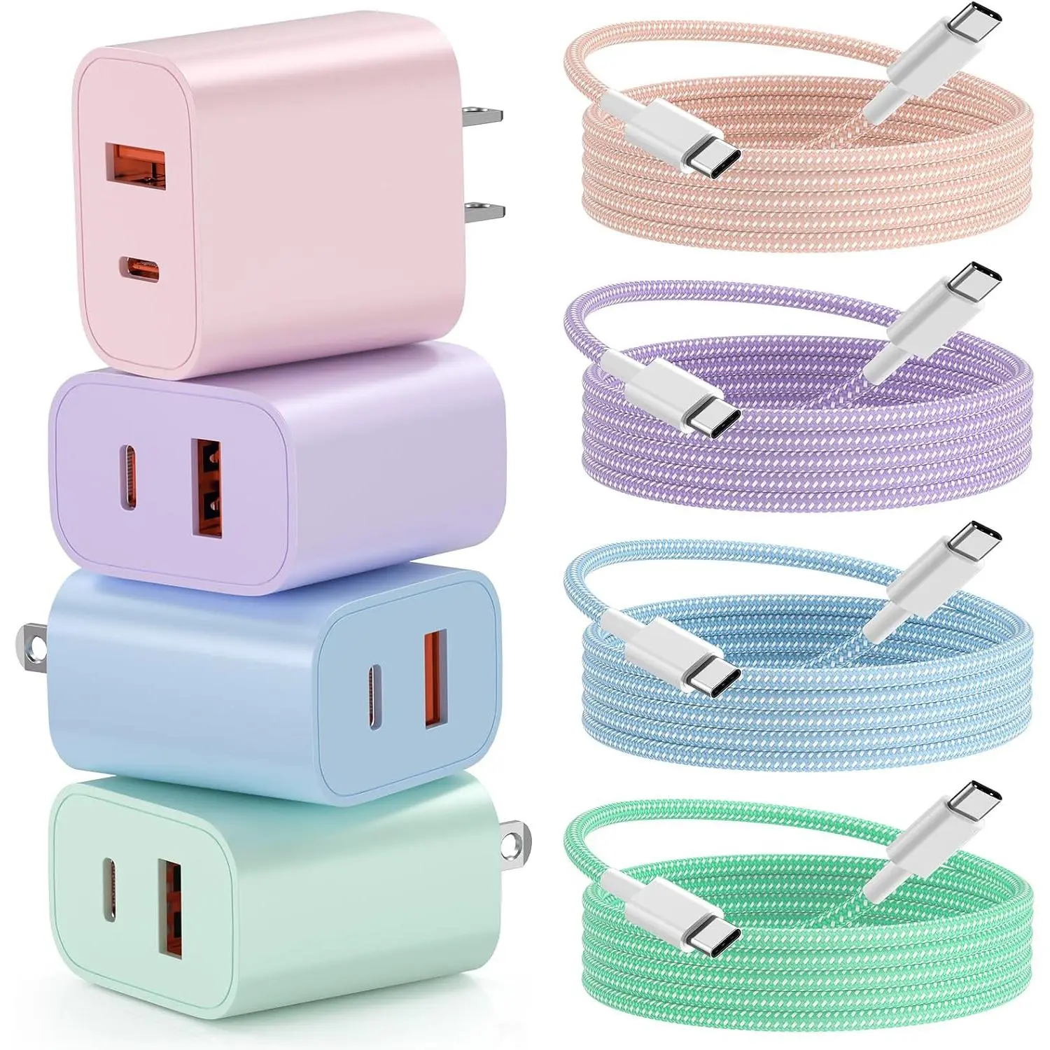 Charger for  17 16, 4 Pack 20W  Port A/C Wall Charger Block | for  with 6FT USB C    compatible for  17/16/15 Pro Max/Plus, for iPad Pro 12.9"/11",iPad Air