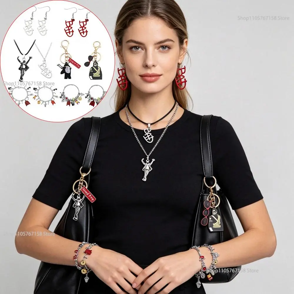 2026 New Michael Jackson BAD Necklace Rock Roll Everlasting Classic MJ Pendant Hot Charm Punk Party Gift