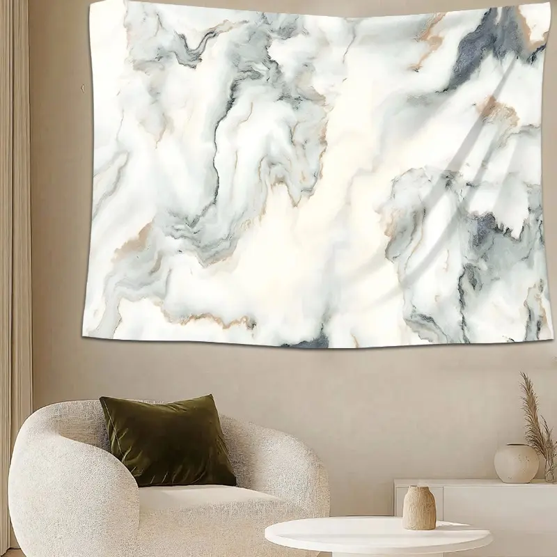 Tapestry Marble Vein Elegance Wall Hanging Tapestry for Bedroom, Office, Party or Room Decor Polyester Washable Stitched Edge Large Tapestries As Birthday Gift for Women and Friends